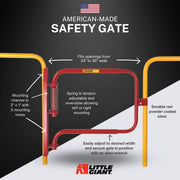 Red Adjustable Spring Safety Gate by Little Giant – 24"L x 24"W x 24"H, Alloy Steel, Red, Model SGS-R