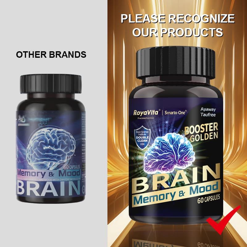 Smarto-One Brain Nutrition Proprietary Blend(DHMP) Nootropic Brain Supplement for Memory by RoyaVita – 120 Count (Pack of 2)