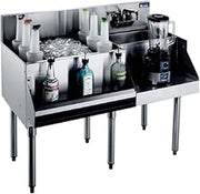 Krowne Metal KR18-W48L-10 Royal 1800 Series Underbar Ice Bin/Cocktail Station & Blender Station 48"W x 24"D w/ 30"W Built-In 10 Circuit Cold Plate Ice Bin on Left