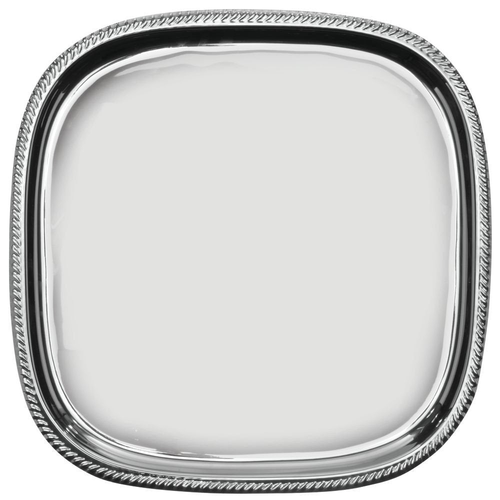 Serving Tray with Gadroon Edge Stainless Steel Oblong - 17" L x 17" W x 3/4" H by HUBERT – 17" x 17" x 0.8", Stainless Steel, Silver, Model TR06203188