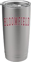 Bloomfield New Jersey Souvenir College Style Red Text Stainless Steel Insulated Tumbler