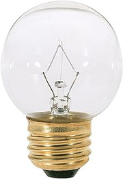 Satco 25G16 1/2 Incandescent Globe Light, 25W E26 G16 1/2, Clear Bulb [Pack of 6]