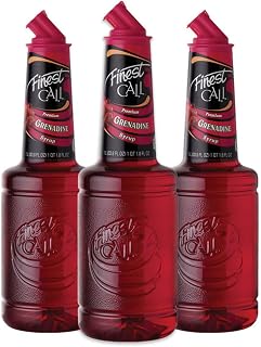 Finest Call Premium Grenadine Syrup Drink Mix, 1 Liter Bottle (33.8 Fl Oz), Pack of 3 | Pomegranate & Cherry Juice Blend| Cocktails & Mocktails, Premium Ingredients, Consistent Quality, Easy Pour Spout