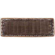 Two -Tone Beige Storage Basket- 9"L x 26"W x 1"H by HUBERT – Plastic, Brown, Model K428S-FT DB