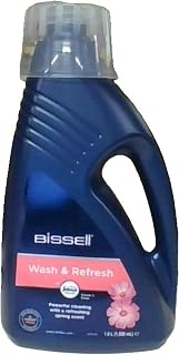 Wash & Refresh, Carpet Cleaner Solution, StainProtect, Upholstery Cleaner Solution, Use All Leading Upright Carpet Washers, Carpet Cleaning Solution, Removes Pet Stains & Odours, 1078N | For BISSELL Upright Carpet Cleaners, carpet cleaning solution with the scent of Febreze