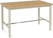 Global Industrial 72" W x 30" D Adjustable Height Workbench, 1-1/2" Thick Shop Top Square Edge, Tan