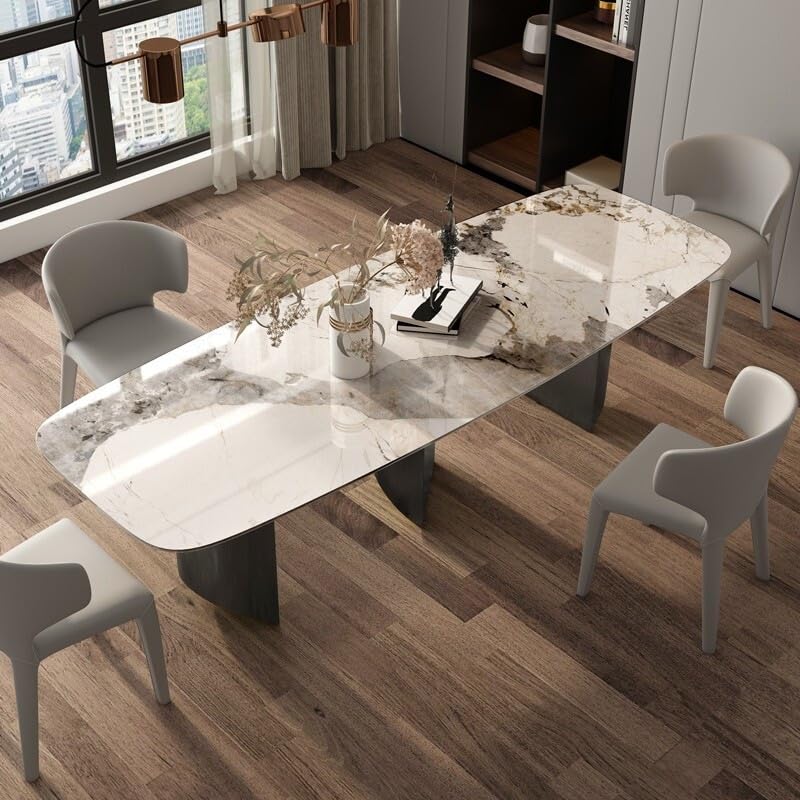 Mesa De Jantar Rock Plate Dining Table Modern Simple Home Restaurant Rectangular Diner Table by JOYNOW – One Size, 240x100x75cm, Model 8524