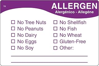 DayMark Safety Systems ToughMark I132104 Repositionable Allergen Label, 2" x 3" Purple, Roll of 500