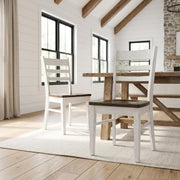 Wood Ladderback Dining Chair Set of by Starlight Canyon Home – Solid Wood, Mahogany, White, Pack of 2