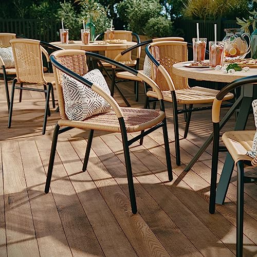 Flash Furniture Beige / Set of 4 / Modern Patio Dining Chairs