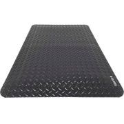 Global Industrial Diamond-Plate Anti Fatigue Mat – 15/16" Thick, 3'W x 10'L, Black