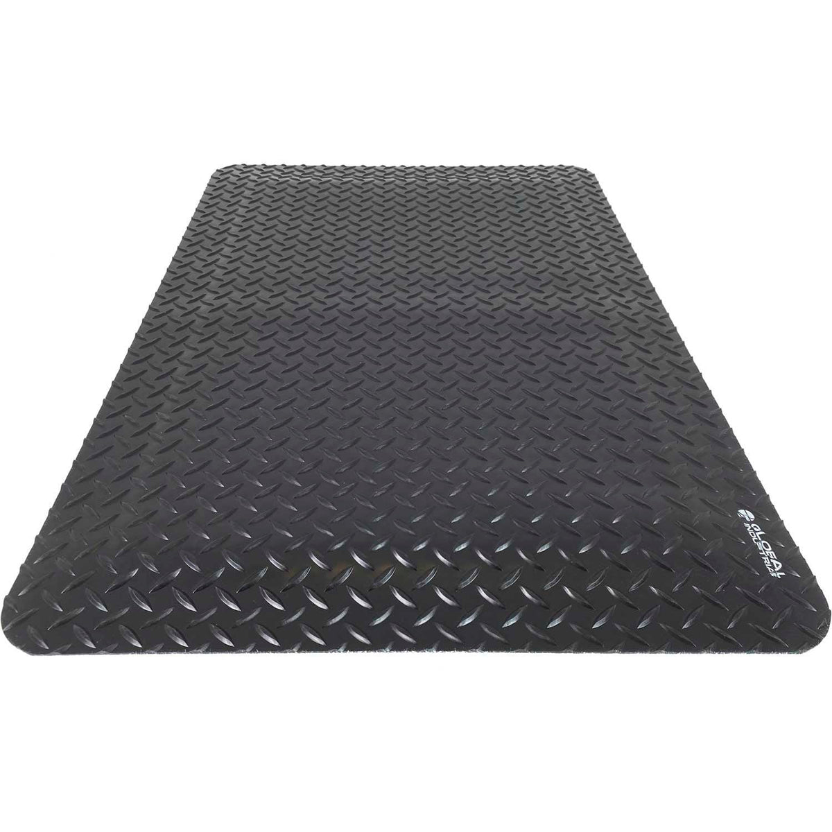 Global Industrial Diamond-Plate Anti Fatigue Mat – 15/16" Thick, 3'W x 10'L, Black