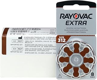 Rayovac Size 312 Extra Advanced Hearing Aid Batteries (80 Batteries - 10 Packs of 8 Batteries)