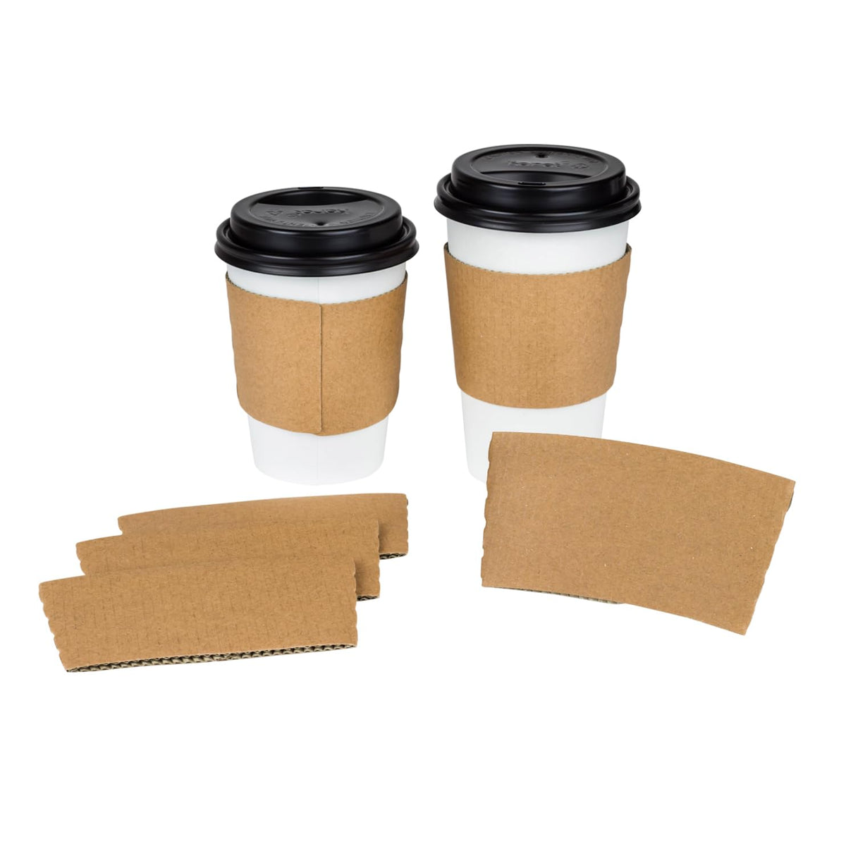 [1,000 ct] Coffee Cup Sleeves Traditional Corrugated Coffee Cup Jackets for 10 oz to 24 oz Cups, Recyclable & Disposable (C5300 Kraft) by Karat – Model C5300 (Kraft)