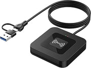 CAC NFC Smart Card Reader Military, Dual Interface USB DOD Military ID/IC Card Reader with Contactless NFC Tap-to-Read, USB C Adapter Compatible with Windows, Linux, MacOS