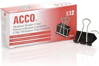 ACCO Brands A7072050B ACCO Binder Clips Medium Black/Silver Dozen