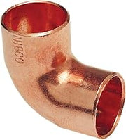 NIBCO Fig No 607, 1/2 in. Copper 90 Degree Elbow Close Rough, Cup x Cup, Solder