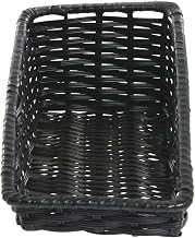 HUBERT Wicker Storage Baskets Black Plastic - 7 1/2"L x 16"D x 1 1/2" to 5"H