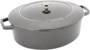 STAUB Cast Iron 6.25-qt Shallow Oval Dutch Oven - Graphite