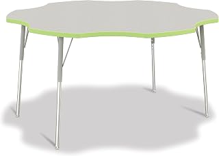 Jonti-Craft Berries 6458JCA130 Six Leaf Activity Table - 60", A-Height - Freckled Gray/Key Lime/Gray