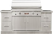 TEC Sterling Patio 2 FR Infrared Grill on Stainless Steel Island (STPFR2LPISL), Propane Gas