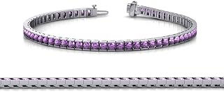 Amethyst 2mm Channel Set Tennis Bracelet 2.43 ctw 14K White Gold