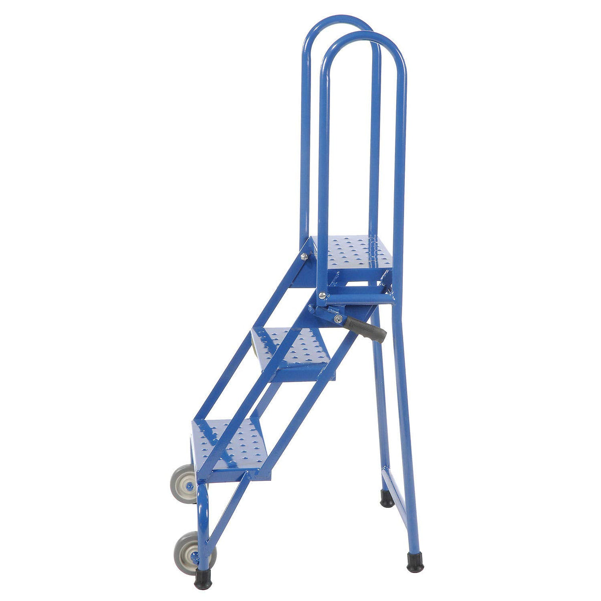 3 Step Lock-N-Stock Folding Ladder by Ballymore – 23"L x 24"W x 10"H, Alloy Steel, Blue, Model LS3247