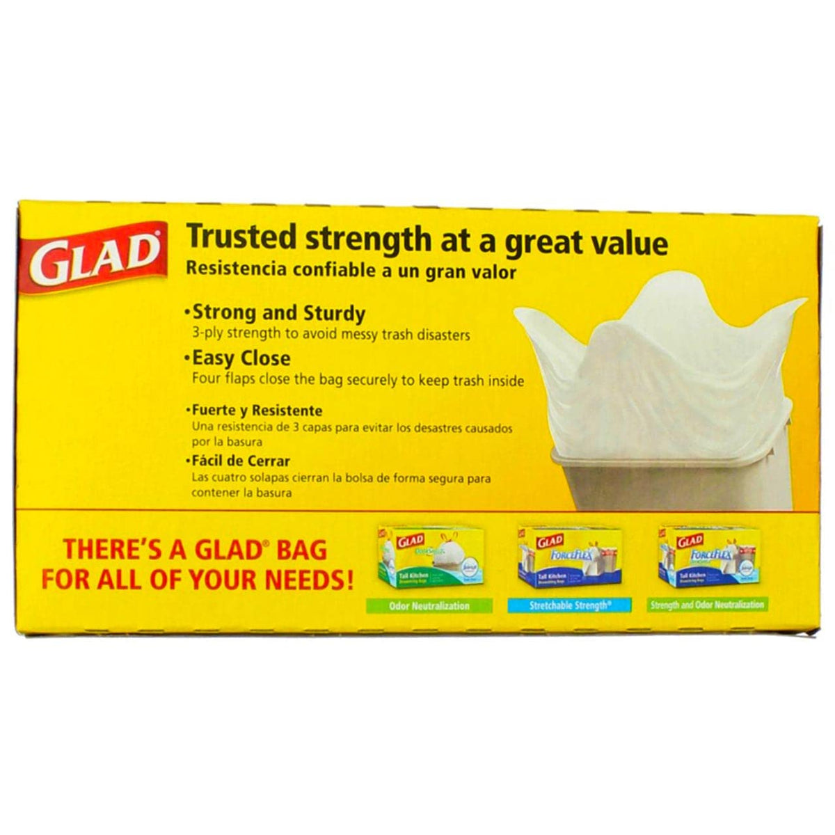 Tall Kitchen Bags 15 ea by Glad – 32 x 22 inches, 13.0 gallons, Plastic, White, Pack of 15