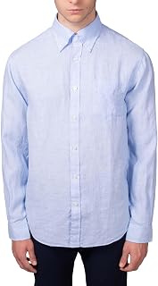 Brooks Brothers Men's All Linen The Original Polo Long Sleeve Shirt,