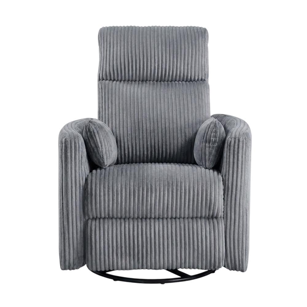 Corduroy Swivel Glider Recliner with Rocking Motion by Starlight Canyon Home – Corduroy, Grey