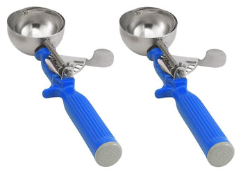 Vollrath (47143) Round Bowl Dishers – Set of 2 (Size 16, Dark Blue, 18-8 Stainless, NSF)