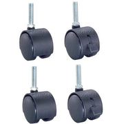 2" Poly Stem Caster Set by Global Industrial – Polyurethane (PU), Black, Model 798805