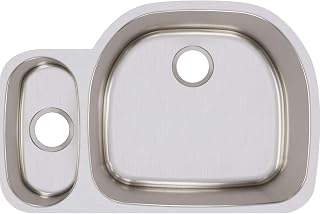 Elkay Lustertone ELUH322110L 30/70 Offset Double Bowl Undermount Stainless Steel Kitchen Sink