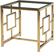Gold Stainless Steel Living Room Glass END Table