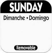 Sunday 1" Square Removable Label Black