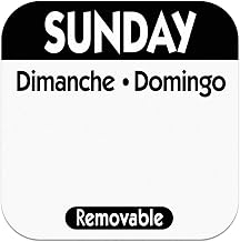 Sunday 1" Square Removable Label Black