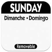 Sunday 1" Square Removable Label Black by NCCO – 1 inch, Black, Model R107R