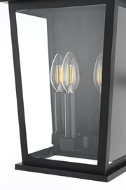 Richmond Three Light Outdoor Wall Sconce Black by Lighting Design – Iron, Black, Model OD331W16BK