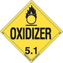 Labelmaster Z-RVW6 Oxidizer Hazmat Placard, Worded, Rigid Vinyl (Pack of 25)