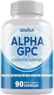 Alpha GPC Cognitive Support - 300mg with Bacopa & Ginkgo Biloba | Brain Health Supplement for Memory & Focus | 90 Vegan Capsules​