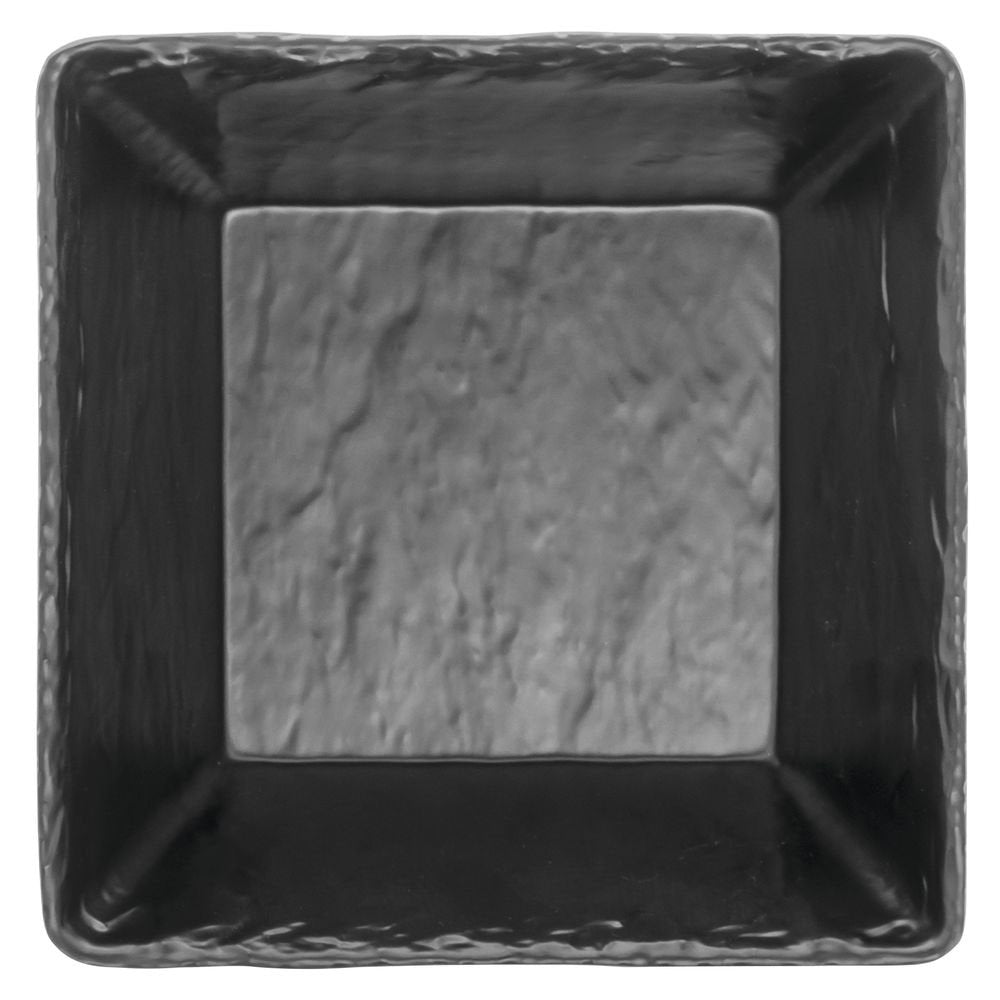 Cal-MIL Faux Slate Collection Square Black Melamine Bowl - 8" L x 8" W x 3 3/4 H by CAL MIL PLASTIC PRODUCTS INC – Plastic, Black, Model 688640195081