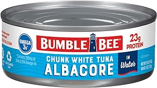Bumble Bee Chunk White Albacore Tuna in Water, 5 oz | Wild Caught Tuna, 23g Protein per Can, High in Omega-3s, Non-GMO, Gluten Free, Kosher