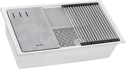 Ruvati 33-in White Granite Workstation Undermount Kitchen Sink - RVG2302WH