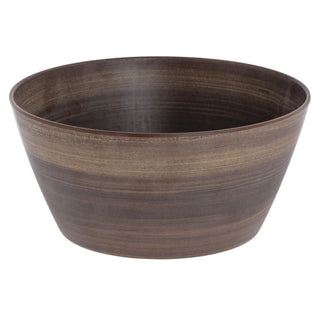 Serving Bowl Acacia Faux Wood Melamine - 9 1/4"Dia x 4 1/4"H by HUBERT – Melamine, Brown, Model H0193-ACACIA