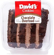 David's Cookies Chocolate Overload Cake Slice 207g, 7.3 ounce - 8 per case. | 4 Dark Chocolate Layers, Milk Chocolate Mousse, Chocolate Ganache, Chocolate Shavings, Individually Packaged