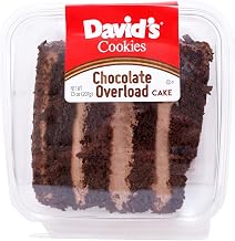 David's Cookies Chocolate Overload Cake Slice 207g, 7.3 ounce - 8 per case. | 4 Dark Chocolate Layers, Milk Chocolate Mousse, Chocolate Ganache, Chocolate Shavings, Individually Packaged