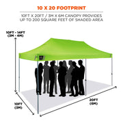 Pop Up Canopy Tent by Ergodyne – Single, Polyester, Lime, Model 12915