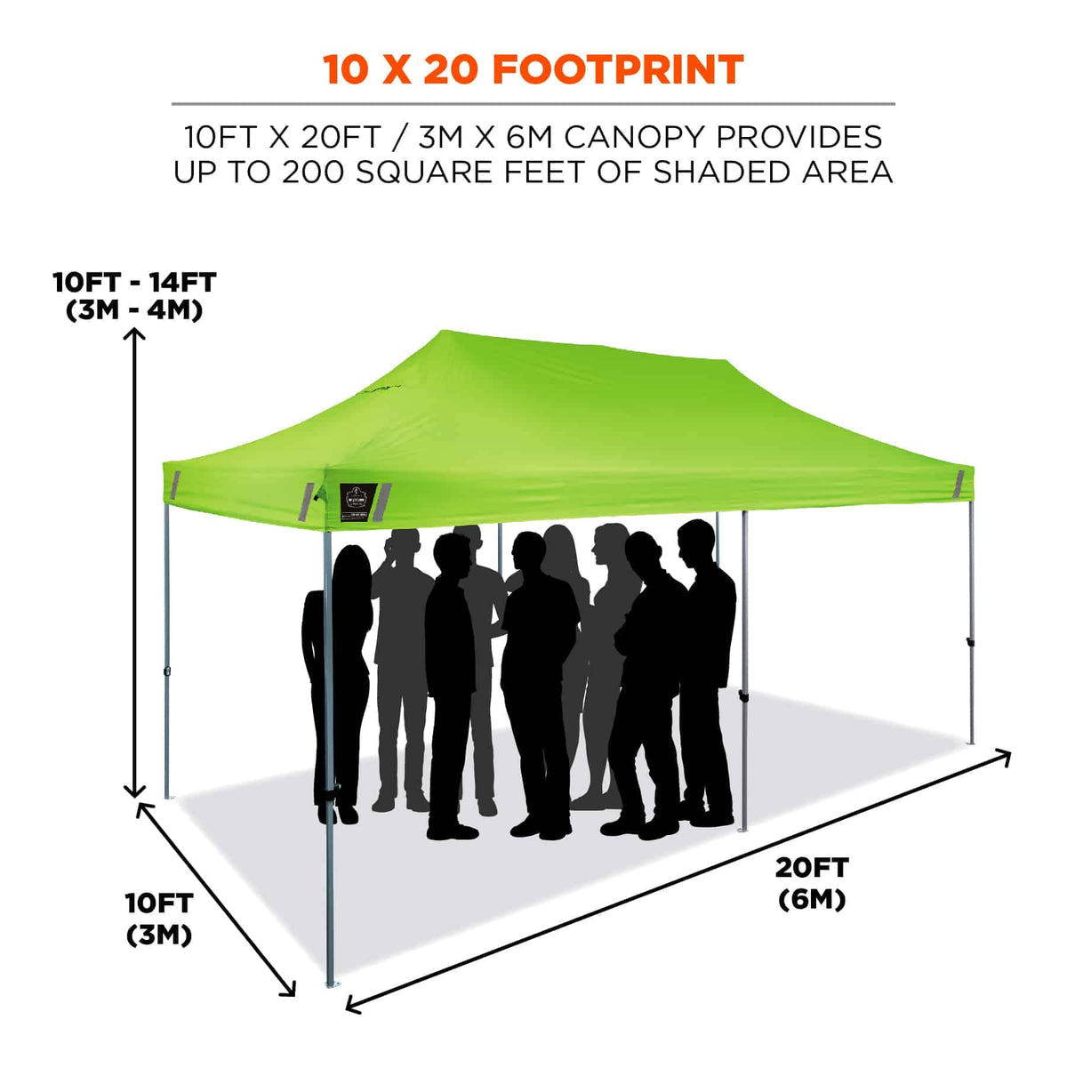 Pop Up Canopy Tent by Ergodyne – Single, Polyester, Lime, Model 12915