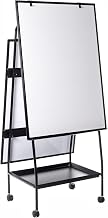MasterVision 40" x 30" Double Sided Height Adjustable Magnetic Dry Erase White Board Easel Creation Station, Black Aluminum Frame, 2" Easy Glide Castors
