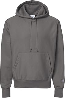 Champion Mens Reverse Weave Hooded Sweatshirt, 2XL, Stone Grey